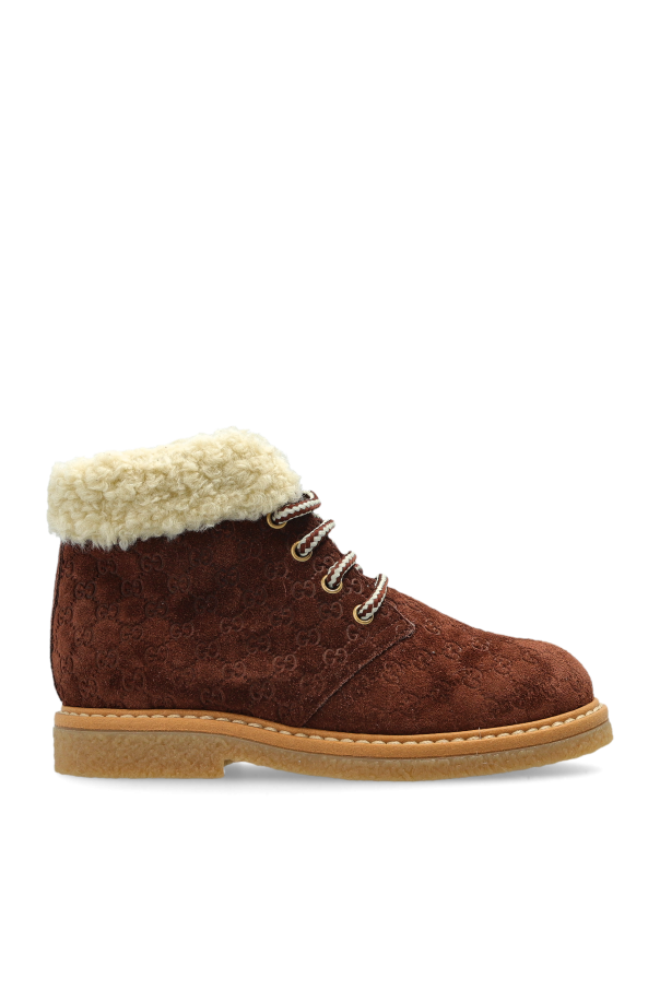 GUCCIキッズブーツ Black Leather ankle boots Gucci Kids - Vitkac Italy